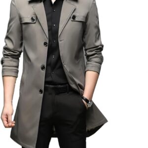 Casual Plus-Size Long Windbreaker Trench Coat