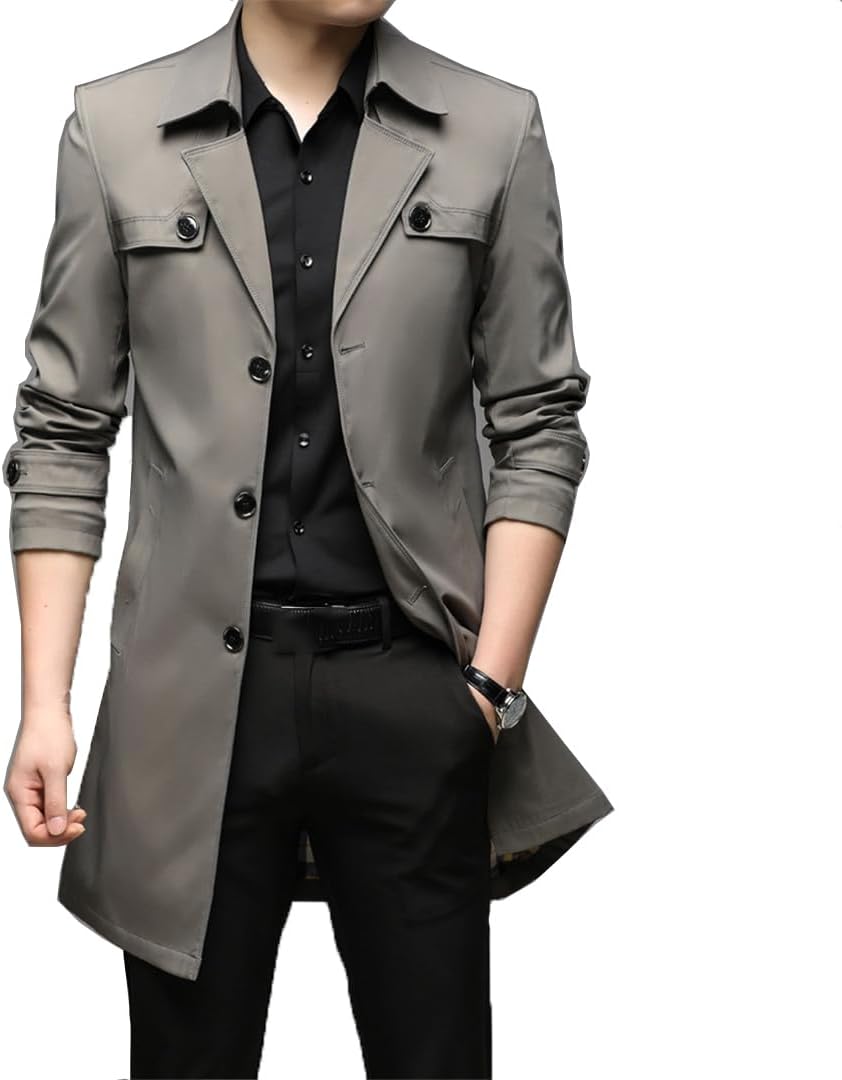 Casual Plus-Size Long Windbreaker Trench Coat