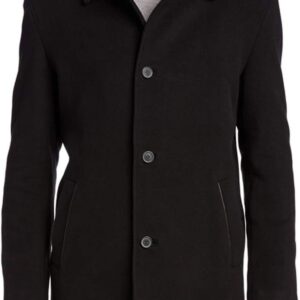 Cashmere Blend Single-Breasted Classic Coat with Shirt Collar