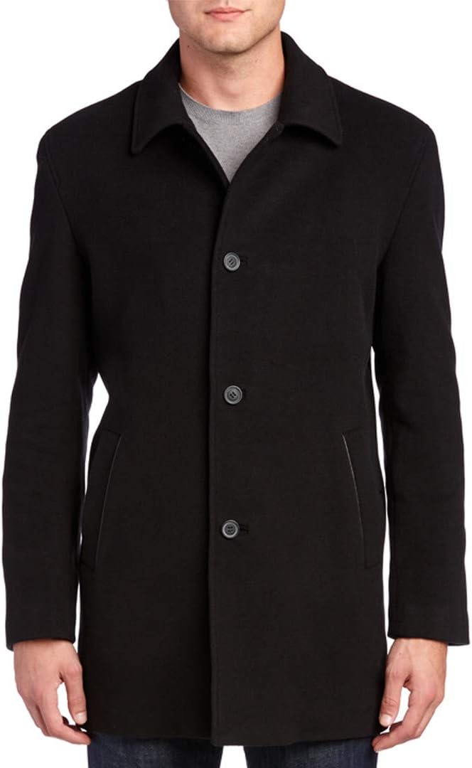 Cashmere Blend Single-Breasted Classic Coat with Shirt Collar
