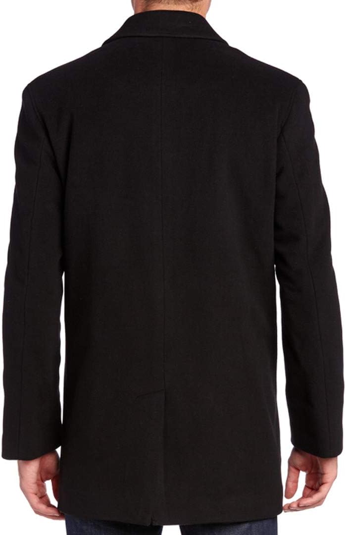 Cashmere Blend Single-Breasted Classic Coat with Shirt Collar - Image 2