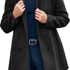 Mid-Long Double-Breasted Wool Pea Coat
