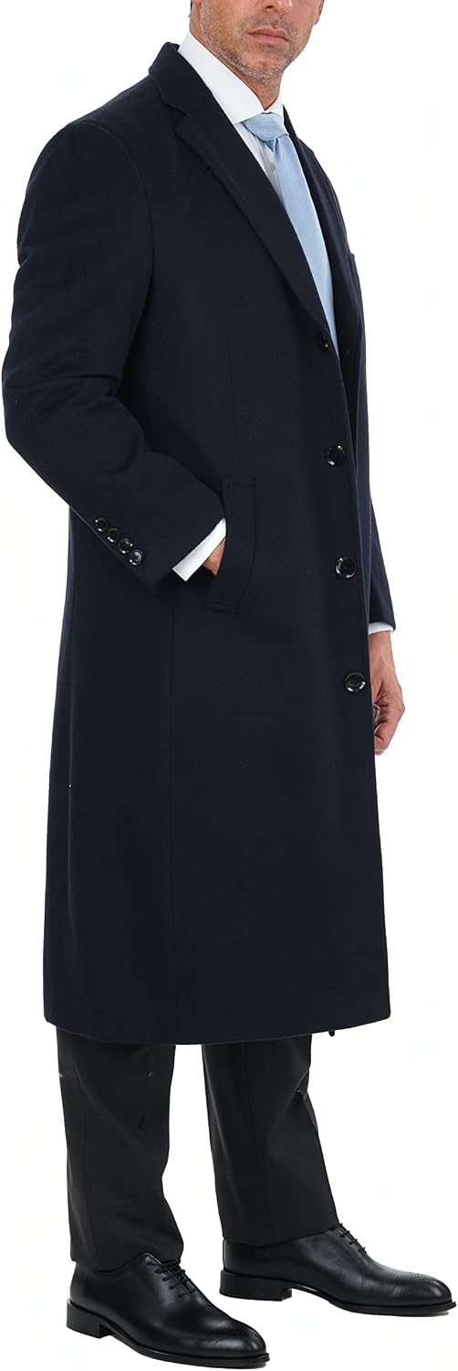 Wool Cashmere Single-Breasted Full-Length Overcoat
