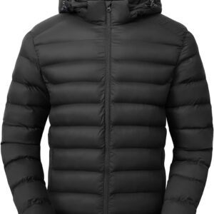 Lightweight Detachable-Hood Puffer Jacket for Travel