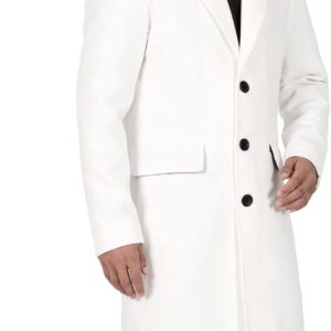 Mid-Length Notched Collar Wool Blend Peacoat
