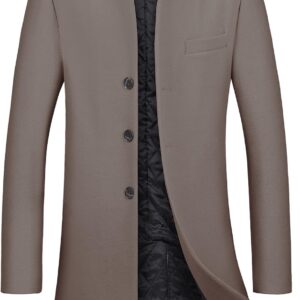 Slim-Fit Long Wool Business Trench Coat