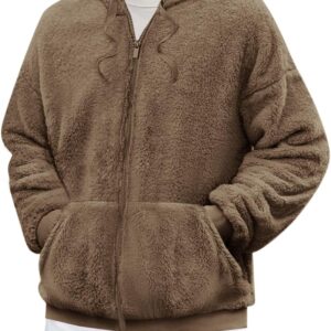 Fuzzy Heavyweight Fleece Zip-Up Athletic Hoodie