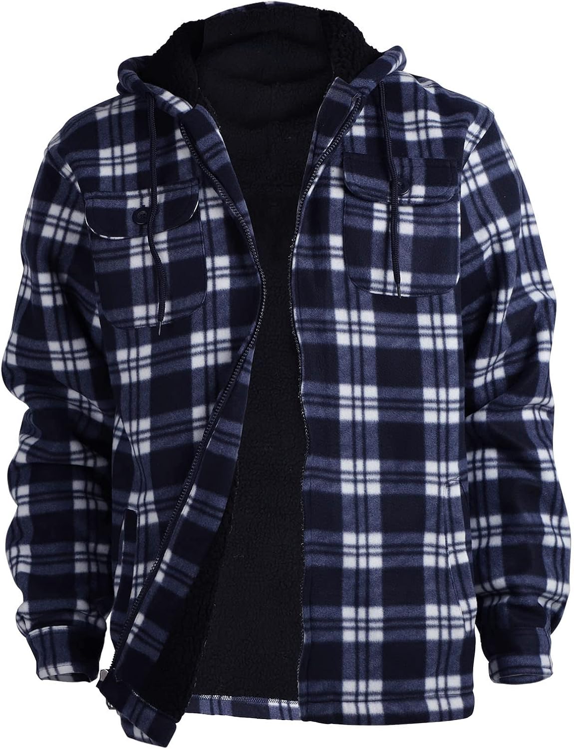 Heavy Lined Hooded Zip-Up Winter Sweatshirt Coat