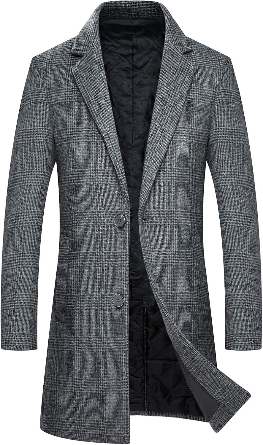 Classic Wool Peacoat with Windproof Buttons